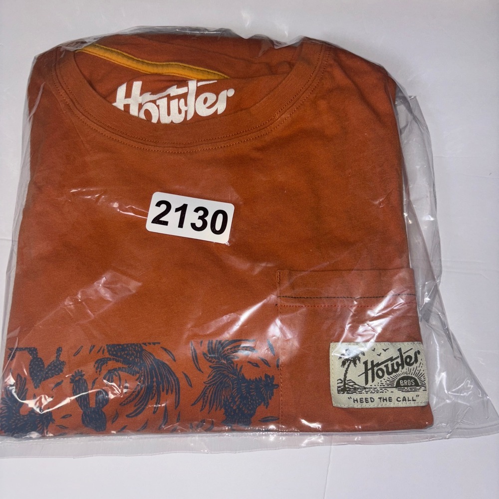Howler Brothers Pocket Shirt Mens XL Orange Heed The Call Rooster Graphic Print - Picture 10 of 10